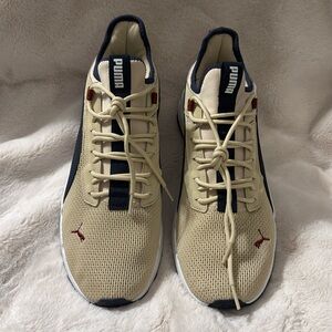 Puma Cream and Blue Athletic Shoes